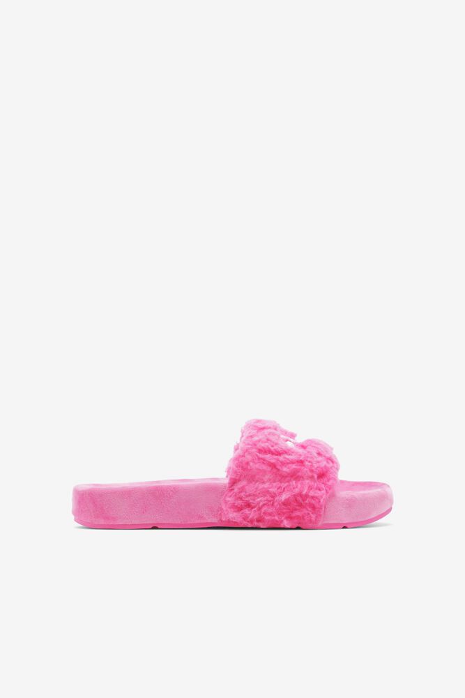 Fila Fuzzy Drifter Sandals Pink - Kids - 95103HDOM